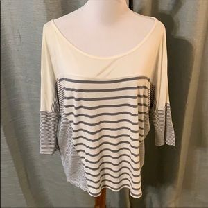 🌺Grey/white striped top from Nordstrom size M